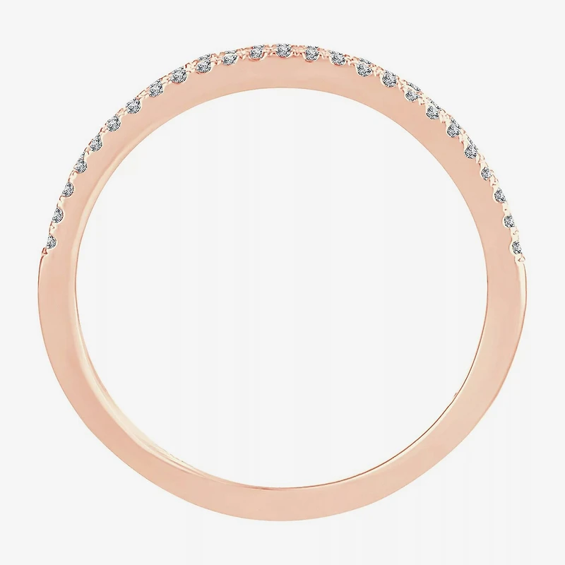 Womens 1/5 CT. Natural White Diamond 10K Gold Anniversary Wedding Band