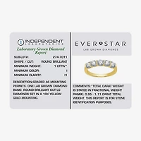 H-I / I1) Womens 2MM 1 CT. T.W. Lab Grown White Diamond 10K Gold 5-Stone Anniversary Band