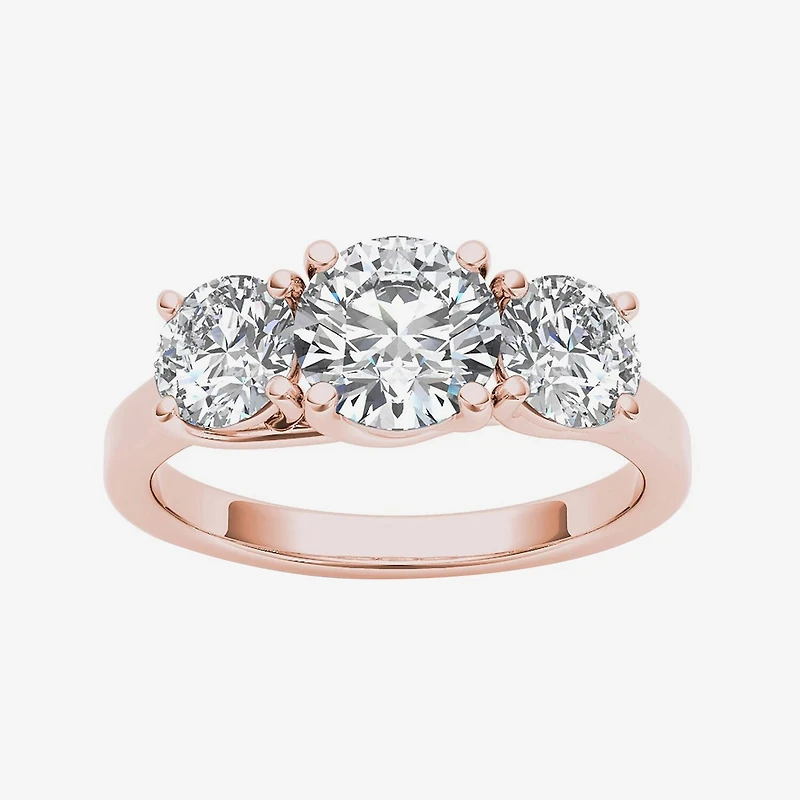 2 CT.T.W. Natural Diamond 14K Gold 3-Stone Engagement Ring