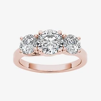 2 CT.T.W. Natural Diamond 14K Gold 3-Stone Engagement Ring