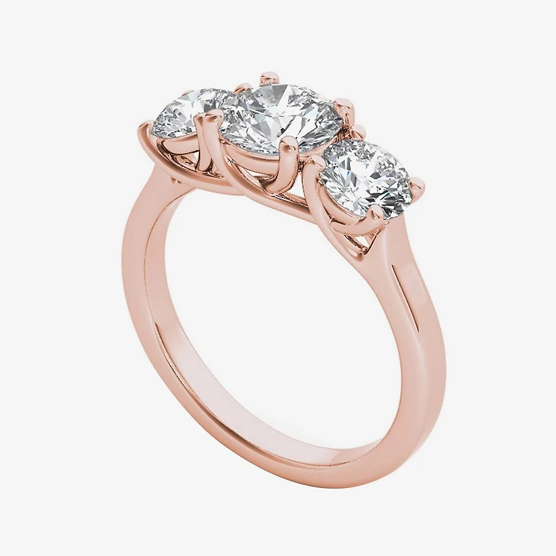 2 CT.T.W. Natural Diamond 14K Gold 3-Stone Engagement Ring