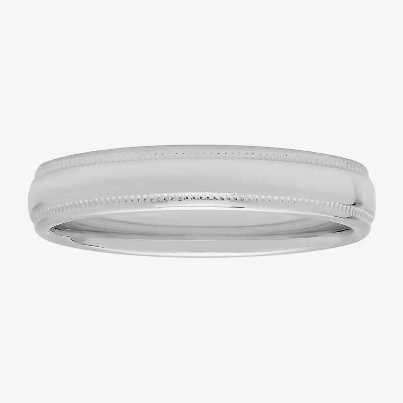Womens 4mm Sterling Silver Wedding Band