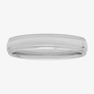 Womens 4mm Sterling Silver Wedding Band