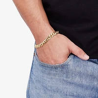 Unisex Adult 14K Gold 8 1/2 Inch Solid Link Chain Bracelet