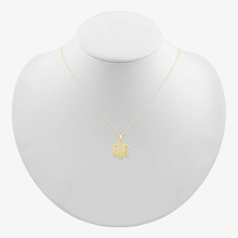 Womens 10K Gold Knot 18 Inch Pendant Necklace