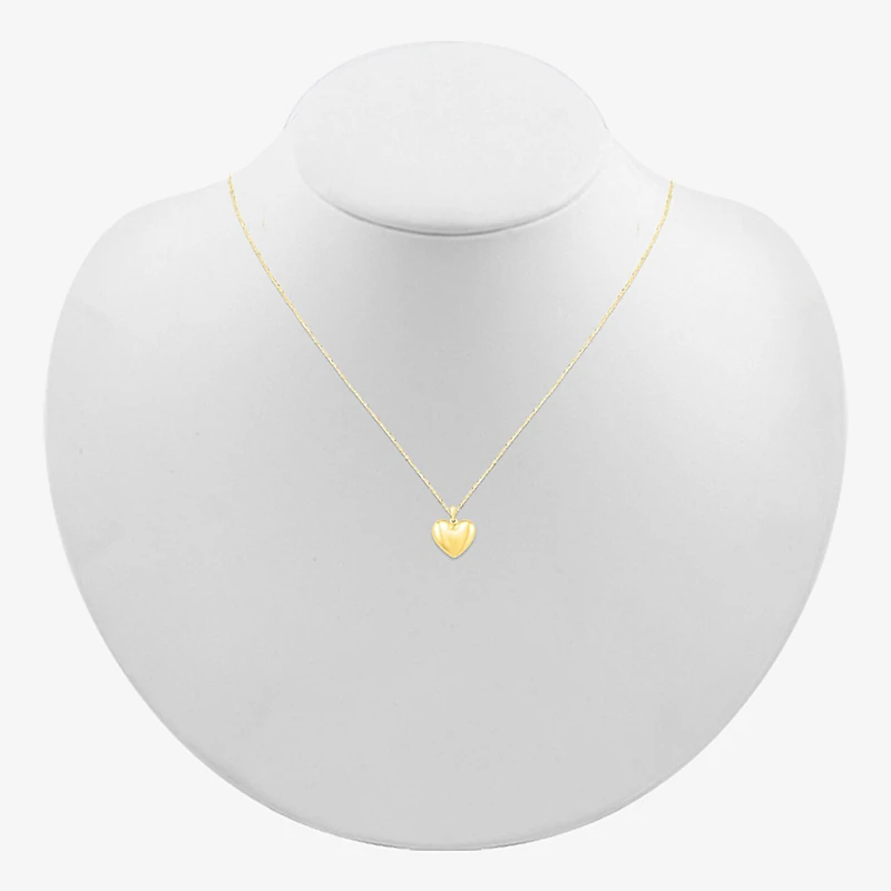 Womens 10K Gold Heart 18 Inch Pendant Necklace