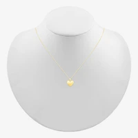 Womens 10K Gold Heart 18 Inch Pendant Necklace