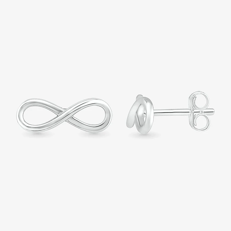 10K Gold 4.3mm Infinity Stud Earrings