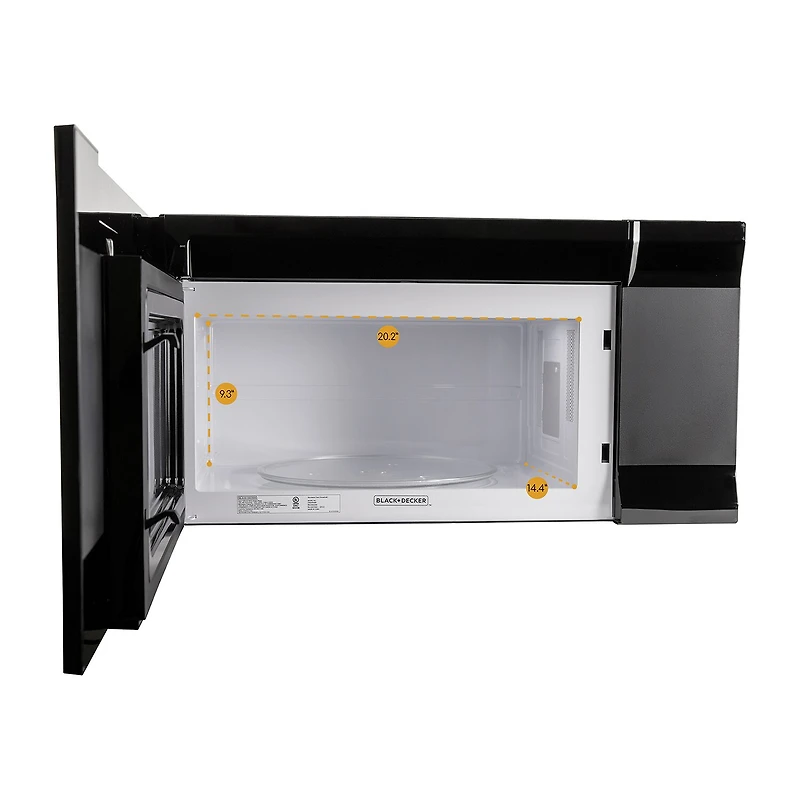 Black+Decker 1.6 Cu Ft Over Range Microwave