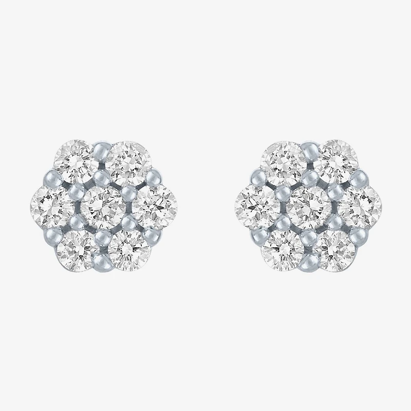 Diamond Blossom (G-H / I1-I2) 1/2 CT. T.W. Lab Grown White Diamond 10K Gold Stud Earrings