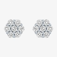 Diamond Blossom (G-H / I1-I2) 1/2 CT. T.W. Lab Grown White Diamond 10K Gold Stud Earrings