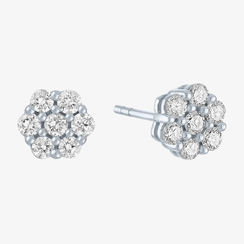 Diamond Blossom (G-H / I1-I2) 1/2 CT. T.W. Lab Grown White Diamond 10K Gold Stud Earrings