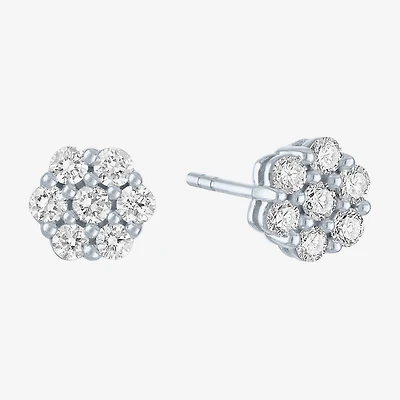 Diamond Blossom (G-H / I1-I2) 1/2 CT. T.W. Lab Grown White Diamond 10K Gold Stud Earrings
