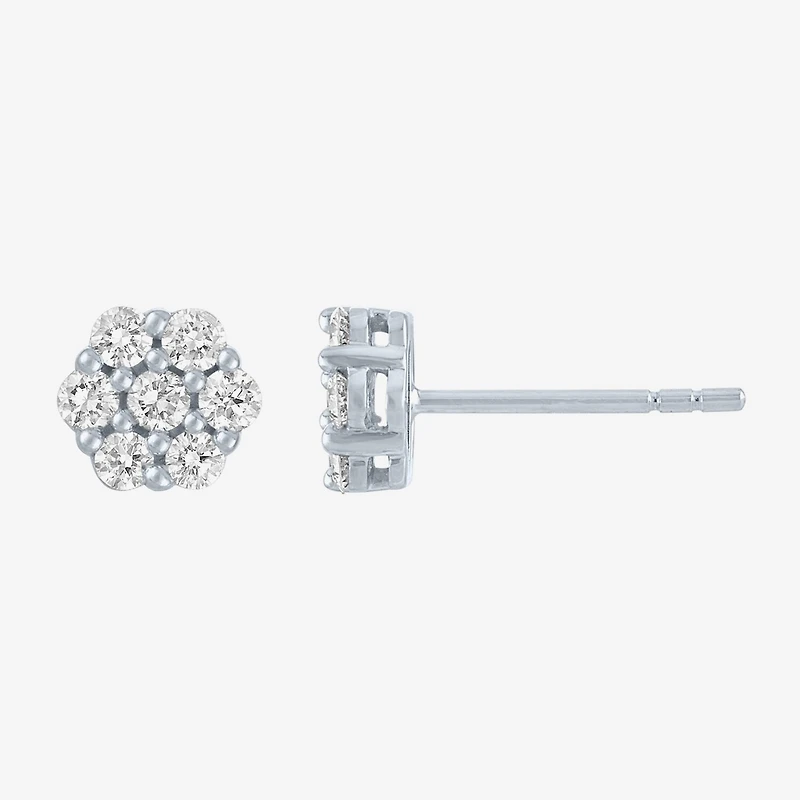 Diamond Blossom (G-H / I1-I2) 1/2 CT. T.W. Lab Grown White Diamond 10K Gold Stud Earrings
