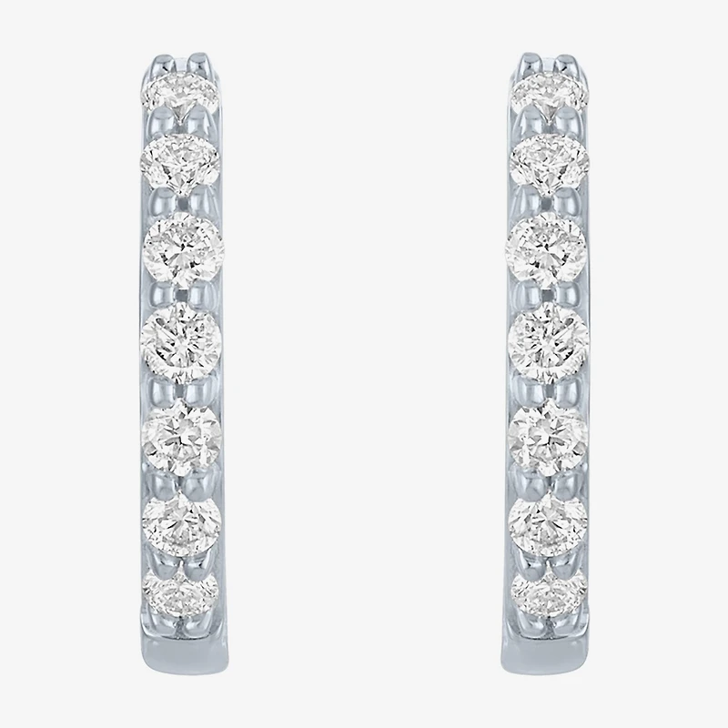 (H-I / SI2-I1) Diamond Addiction 1/4 CT. T.W. Lab Grown White 13mm Hoop Earrings