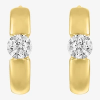 Diamond Addiction (G-H / I1-I2) Womens 1/3 CT. T.W. Lab Grown White Diamond 10K Gold Round Hoop Earrings