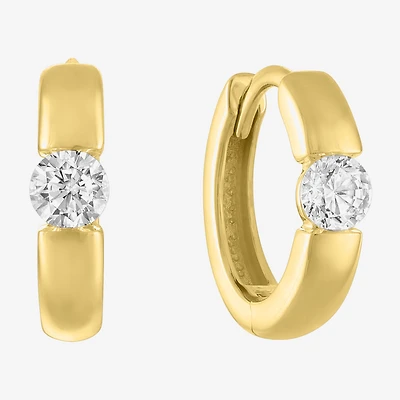 Diamond Addiction (G-H / I1-I2) Womens 1/3 CT. T.W. Lab Grown White Diamond 10K Gold Round Hoop Earrings