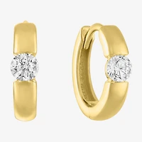 Diamond Addiction (G-H / I1-I2) Womens 1/3 CT. T.W. Lab Grown White Diamond 10K Gold Round Hoop Earrings