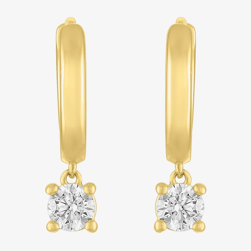 Diamond Addiction (G-H / I1-I2) Womens 1/3 CT. T.W. Lab Grown White Diamond 10K Gold 15mm Round Hoop Earrings