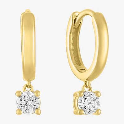Diamond Addiction (G-H / I1-I2) Womens 1/3 CT. T.W. Lab Grown White Diamond 10K Gold 15mm Round Hoop Earrings
