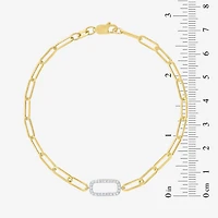 Diamond Addiction (G-H / Si2-I1) Womens 10K Gold 8 Inch Paperclip Chain Bracelet