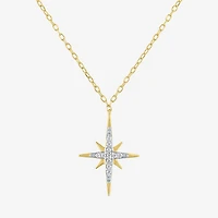 Yes, Please! (G-H / I1-2) North Star Womens Diamond Accent Lab Grown White Diamond 14K Gold Over Silver Star 2-pc. Necklace Set