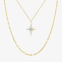 Yes, Please! (G-H / I1-2) North Star Womens Diamond Accent Lab Grown White Diamond 14K Gold Over Silver Star 2-pc. Necklace Set