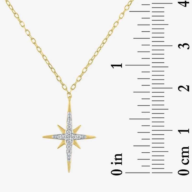 Yes, Please! (G-H / I1-2) North Star Womens Diamond Accent Lab Grown White Diamond 14K Gold Over Silver Star 2-pc. Necklace Set