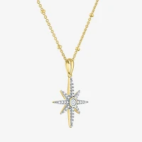 Diamond Addiction (G-H / I1-I2) North Star Womens 1/8 CT. T.W. Lab Grown White Diamond 14K Gold Over Silver Star 18 Inch Pendant Necklace