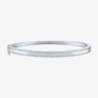 Diamond Addiction (G-H / Si2-I1) Womens 1/2 CT. T.W. Lab Grown White Sterling Silver Bangle Bracelet