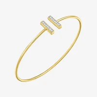 Diamond Addiction Double Bar (G-H / Si2-I1) Womens 1/10 CT. T.W. White Diamond 14K Gold Over Silver Cuff Bracelet
