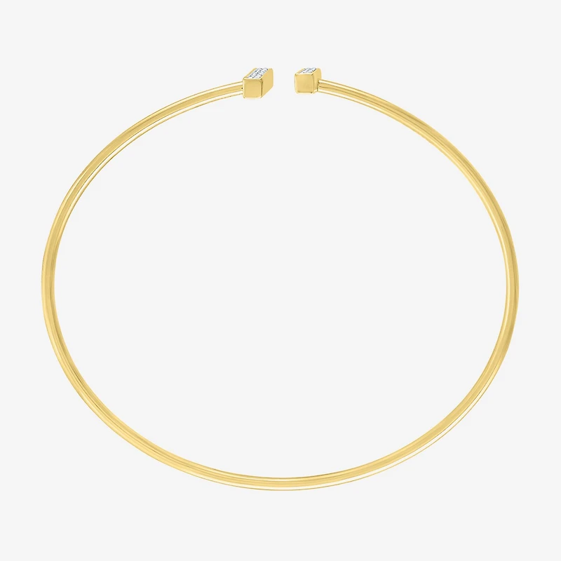 Diamond Addiction Double Bar (G-H / Si2-I1) Womens 1/10 CT. T.W. White Diamond 14K Gold Over Silver Cuff Bracelet