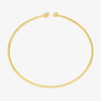 Diamond Addiction Double Bar (G-H / Si2-I1) Womens 1/10 CT. T.W. White Diamond 14K Gold Over Silver Cuff Bracelet