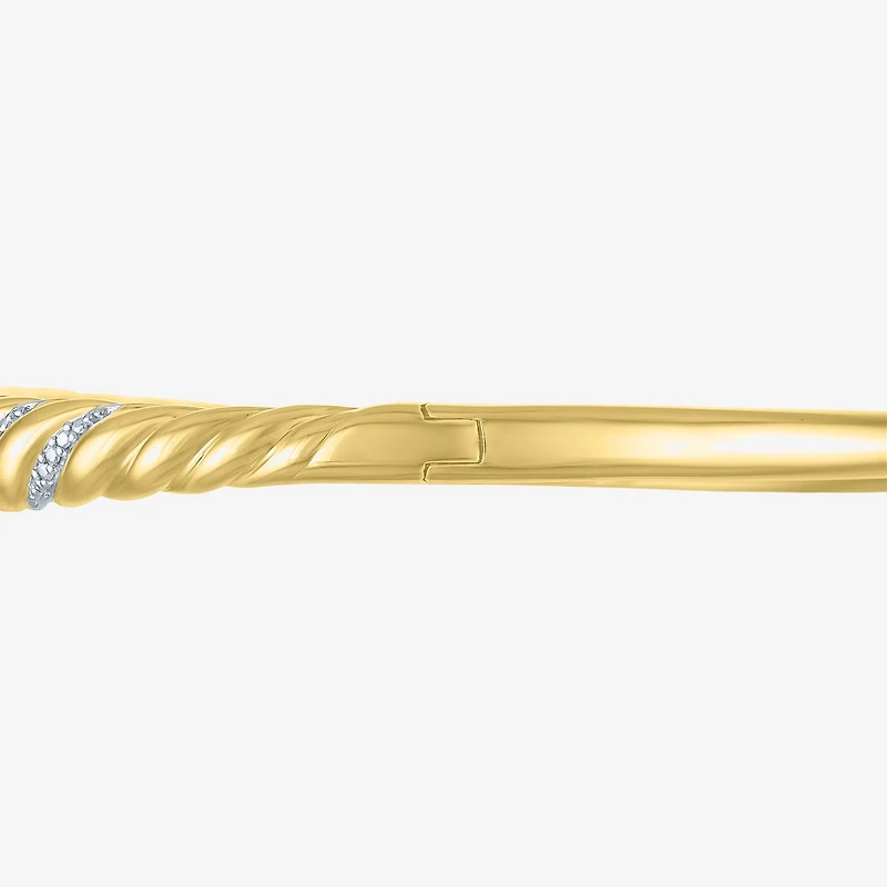 Diamond Addiction (G-H / I1-I2) Womens 1/10 CT. T.W. White Diamond 14K Gold Over Silver Cuff Bracelet