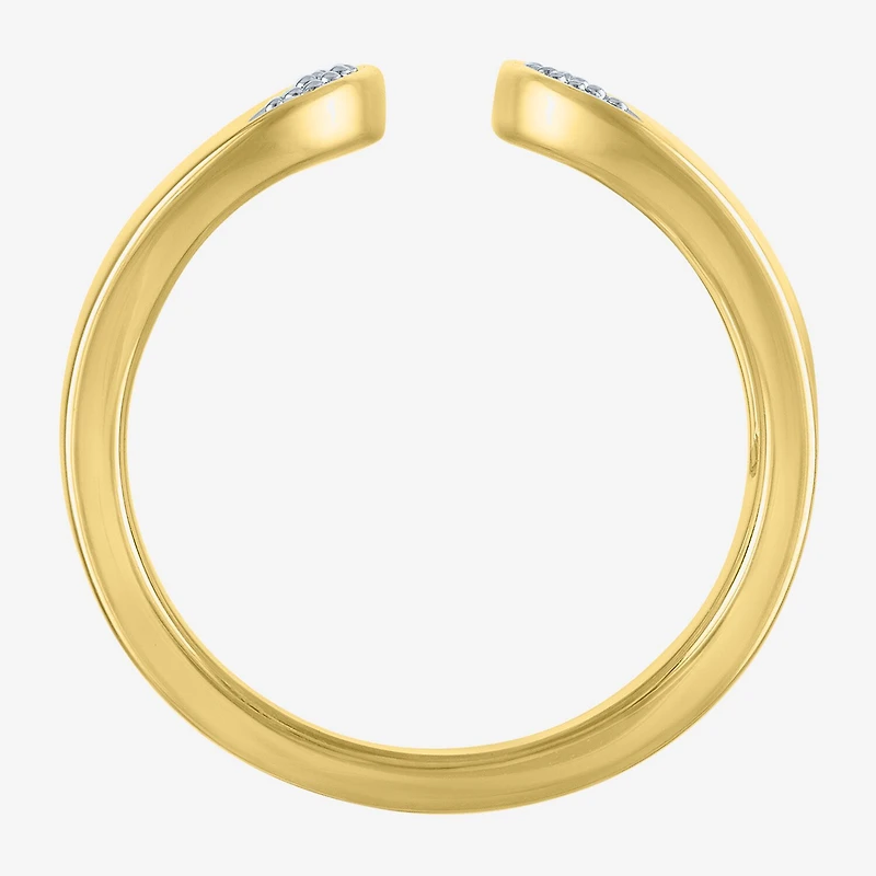 Diamond Addiction Bold Open Edge Womens 1/10 CT. T.W. Natural White Diamond 14K Gold Over Silver Band
