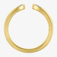 Diamond Addiction Bold Open Edge Womens 1/10 CT. T.W. Natural White Diamond 14K Gold Over Silver Band