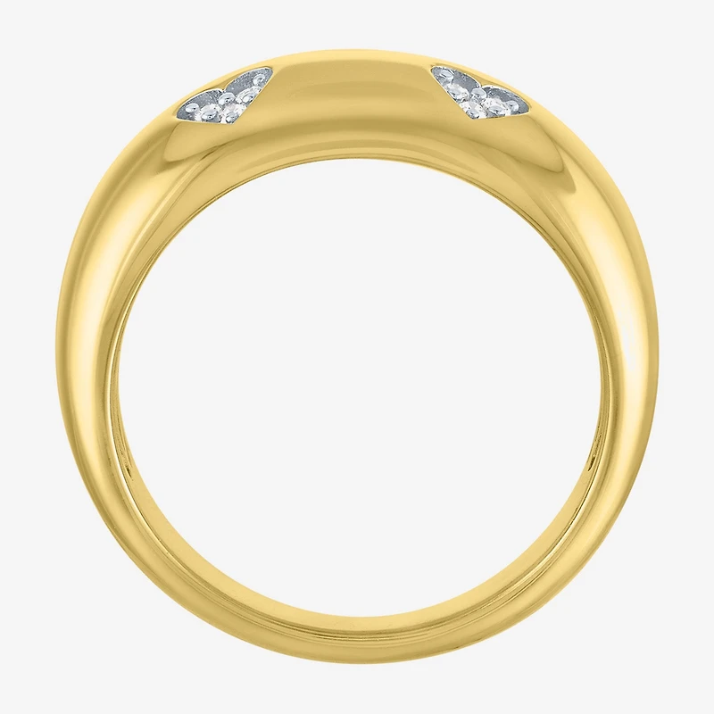 Diamond Addiction (G-H / I1-I2) Womens 9.5MM 1/10 CT. T.W. Lab Grown White Diamond 14K Gold Over Silver Band