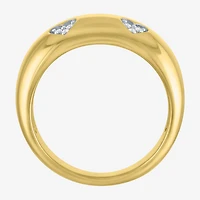 Diamond Addiction (G-H / I1-I2) Womens 9.5MM 1/10 CT. T.W. Lab Grown White Diamond 14K Gold Over Silver Band