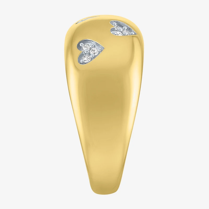 Diamond Addiction (G-H / I1-I2) Womens 9.5MM 1/10 CT. T.W. Lab Grown White Diamond 14K Gold Over Silver Band