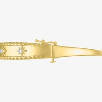 Diamond Addiction (G-H / I1-I2) North Star Womens 1/10 CT. T.W. Lab Grown White Diamond 14K Gold Over Silver Sterling Silver Star Bangle Bracelet