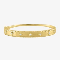 Diamond Addiction (G-H / I1-I2) North Star Womens 1/10 CT. T.W. Lab Grown White Diamond 14K Gold Over Silver Sterling Silver Star Bangle Bracelet