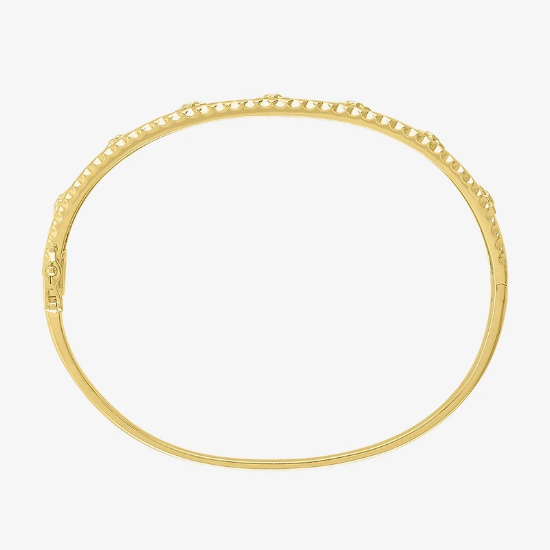 Diamond Addiction (G-H / I1-I2) North Star Womens 1/10 CT. T.W. Lab Grown White Diamond 14K Gold Over Silver Sterling Silver Star Bangle Bracelet
