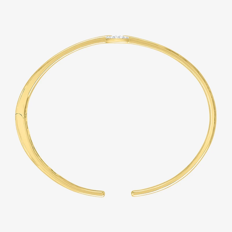 Diamond Addiction (G-H / I1-I2) Womens 1/10 CT. T.W. White Diamond 14K Gold Over Silver Sterling Silver Cuff Bracelet