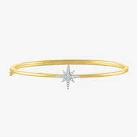 Diamond Addiction (G-H / I1-I2) North Star Womens 1/10 CT. T.W. Lab Grown White Diamond 14K Gold Over Silver Sterling Silver Star Bangle Bracelet