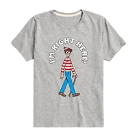 Where'S Waldo Little & Big Kid Boys Crew Neck Short Sleeve Regular Fit Graphic T-Shirt