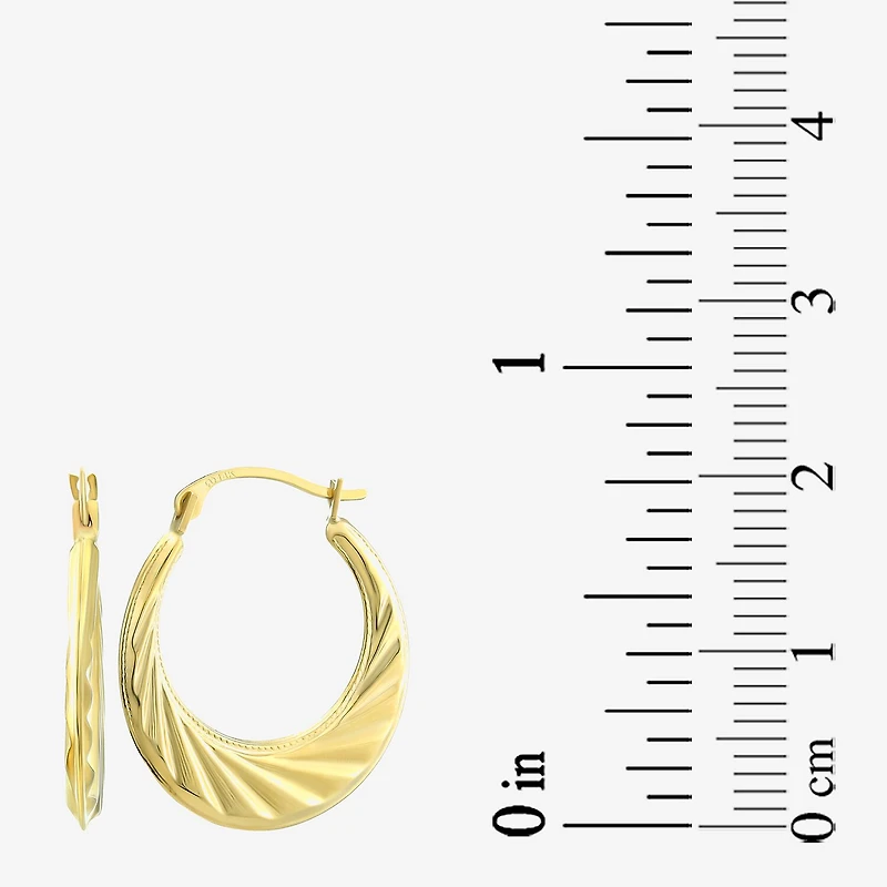 Womens 14K Gold 18mm Round Hoop Earrings