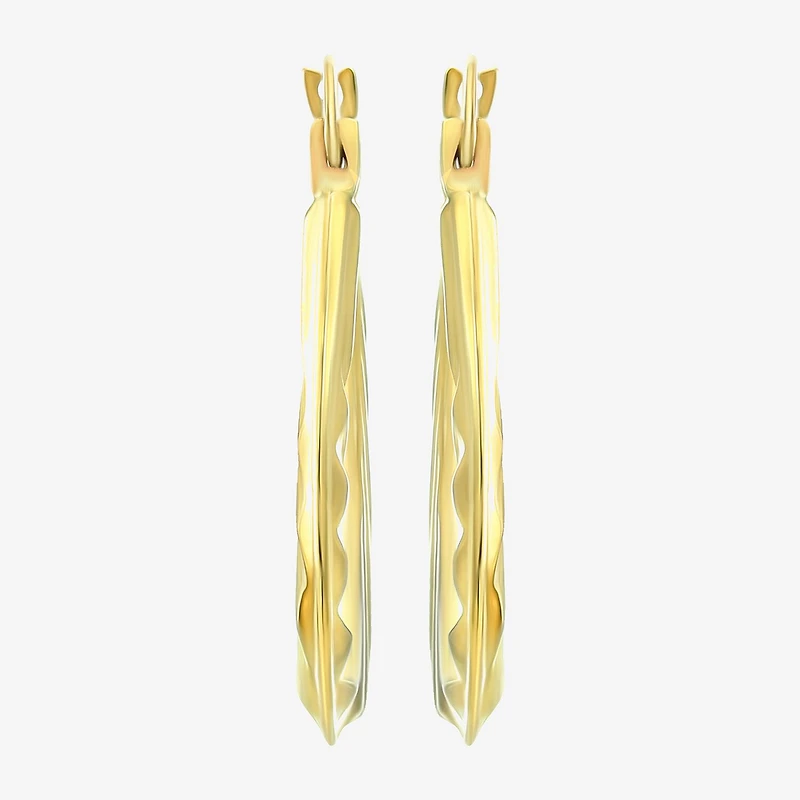 Womens 14K Gold 18mm Round Hoop Earrings