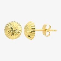 14K Gold 13mm Round Stud Earrings