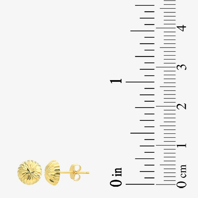 14K Gold 13mm Round Stud Earrings