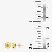 14K Gold 13mm Round Stud Earrings